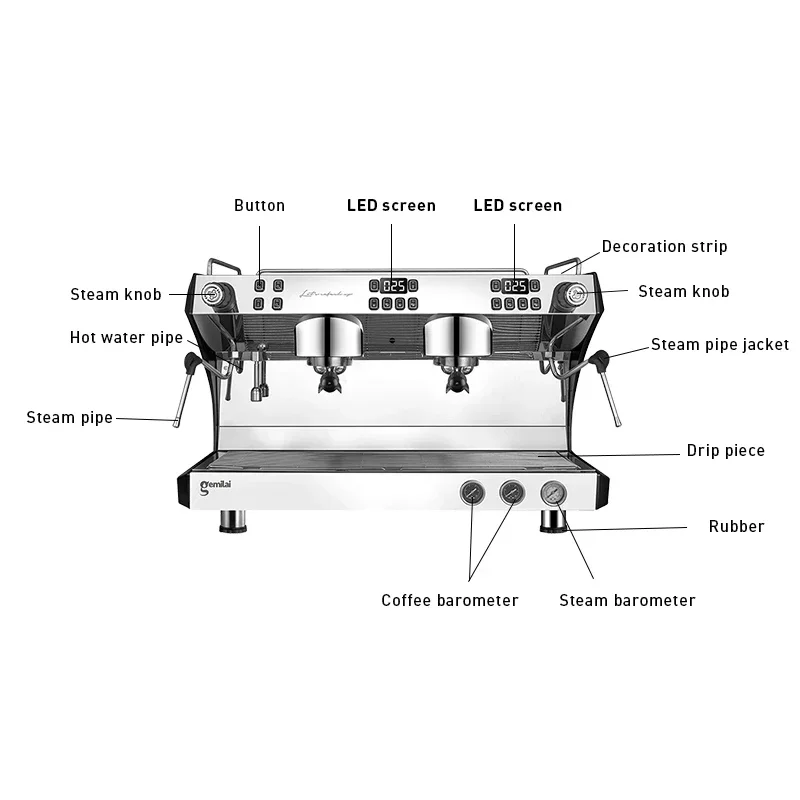 Espresso Machine Semi Auto - Полуавтоматическая коммерческая кофемашина для бариста, производство