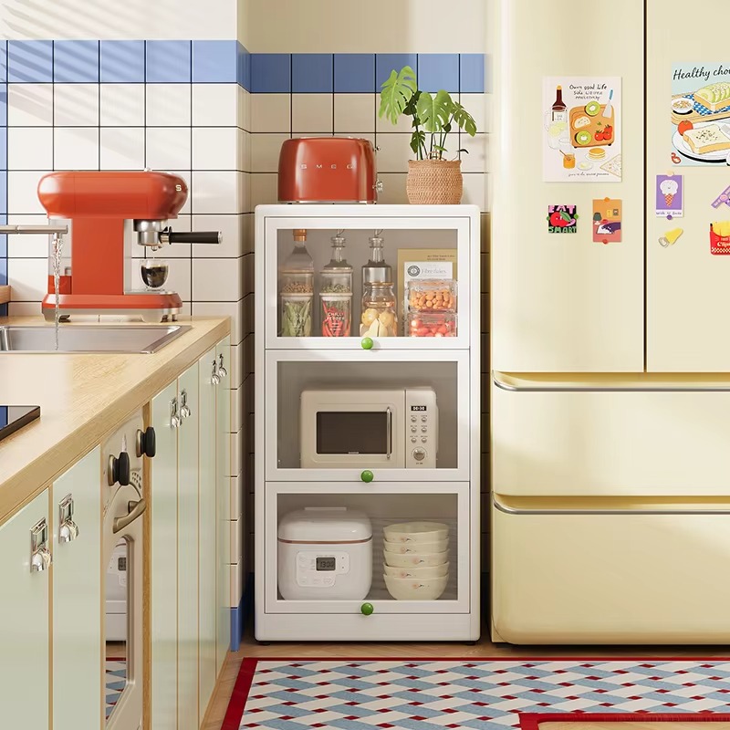 Kitchen Appliances In Store - Угловой стальной узкий шкаф для боковой