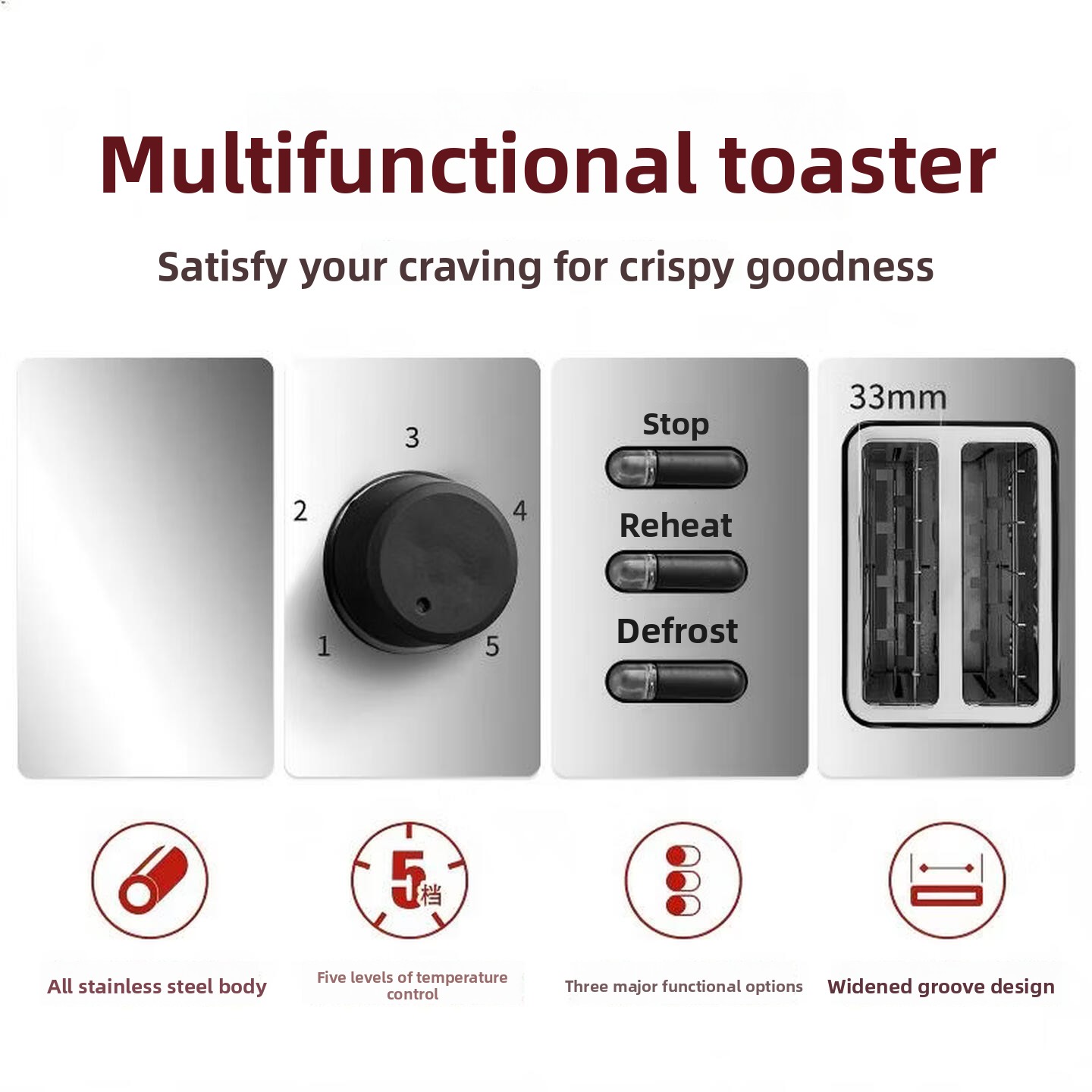 Тостер из нержавеющей стали на – обзор и цена Toaster 4 Slice